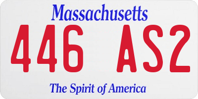 MA license plate 446AS2