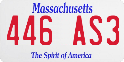 MA license plate 446AS3
