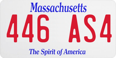 MA license plate 446AS4