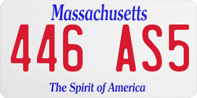 MA license plate 446AS5