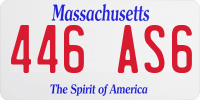MA license plate 446AS6