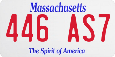 MA license plate 446AS7