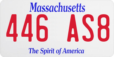 MA license plate 446AS8