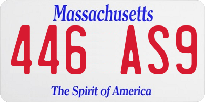 MA license plate 446AS9