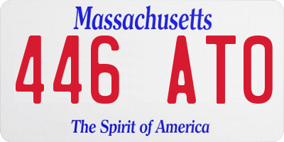 MA license plate 446AT0