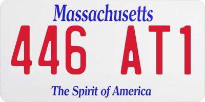 MA license plate 446AT1
