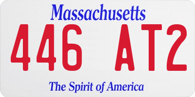 MA license plate 446AT2