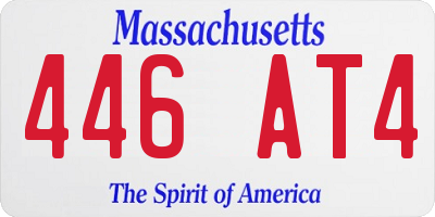 MA license plate 446AT4
