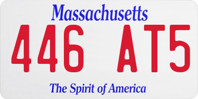 MA license plate 446AT5