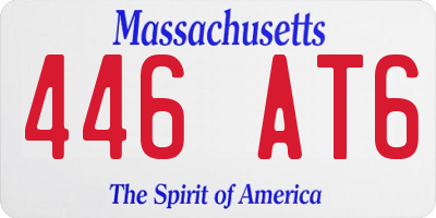 MA license plate 446AT6