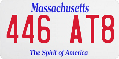 MA license plate 446AT8