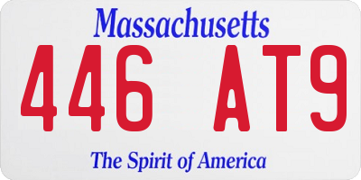 MA license plate 446AT9
