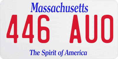 MA license plate 446AU0