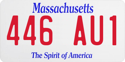 MA license plate 446AU1