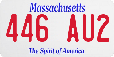 MA license plate 446AU2