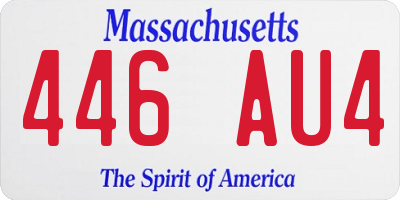 MA license plate 446AU4
