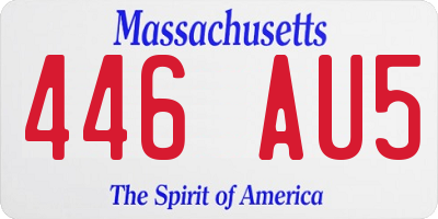 MA license plate 446AU5