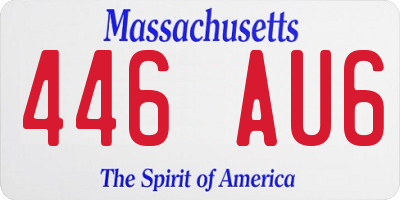 MA license plate 446AU6