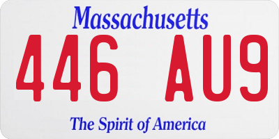 MA license plate 446AU9