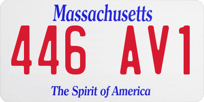 MA license plate 446AV1