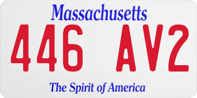 MA license plate 446AV2
