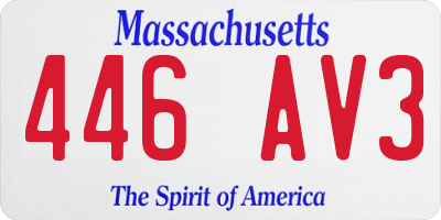 MA license plate 446AV3