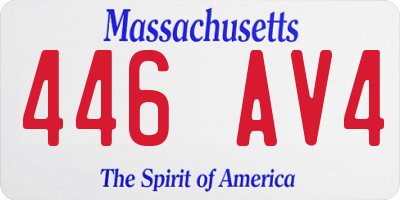 MA license plate 446AV4