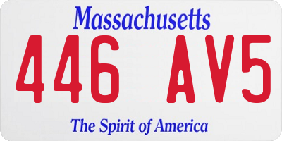 MA license plate 446AV5
