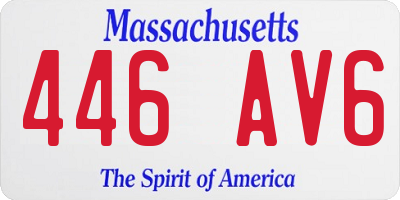 MA license plate 446AV6