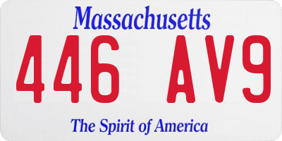 MA license plate 446AV9