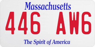 MA license plate 446AW6