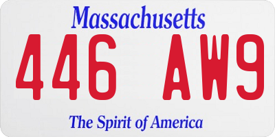 MA license plate 446AW9