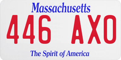 MA license plate 446AX0