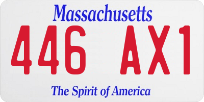 MA license plate 446AX1