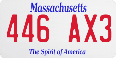 MA license plate 446AX3