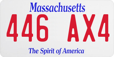 MA license plate 446AX4
