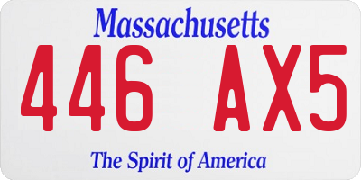 MA license plate 446AX5