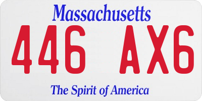 MA license plate 446AX6