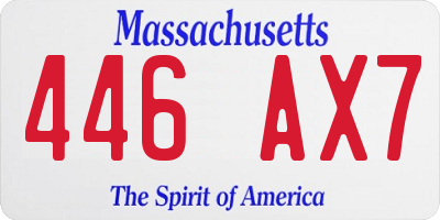 MA license plate 446AX7