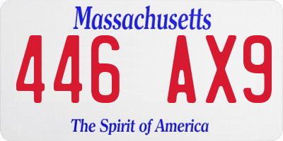 MA license plate 446AX9