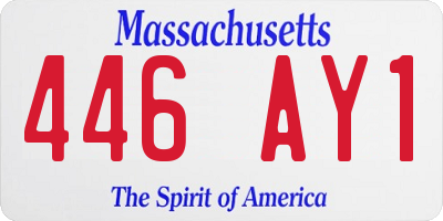 MA license plate 446AY1