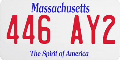 MA license plate 446AY2