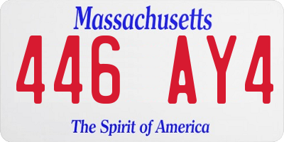 MA license plate 446AY4
