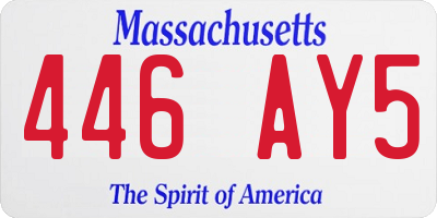 MA license plate 446AY5