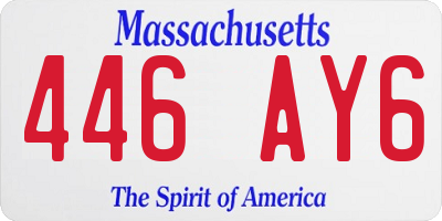 MA license plate 446AY6