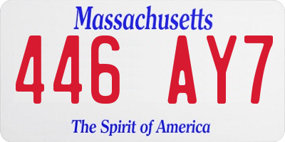 MA license plate 446AY7