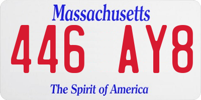 MA license plate 446AY8