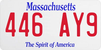 MA license plate 446AY9