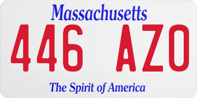 MA license plate 446AZ0