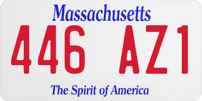 MA license plate 446AZ1
